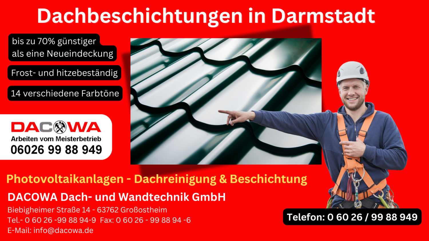 Ihre Experten für Dachbeschichtungen in Darmstadt – DACOWA GmbH