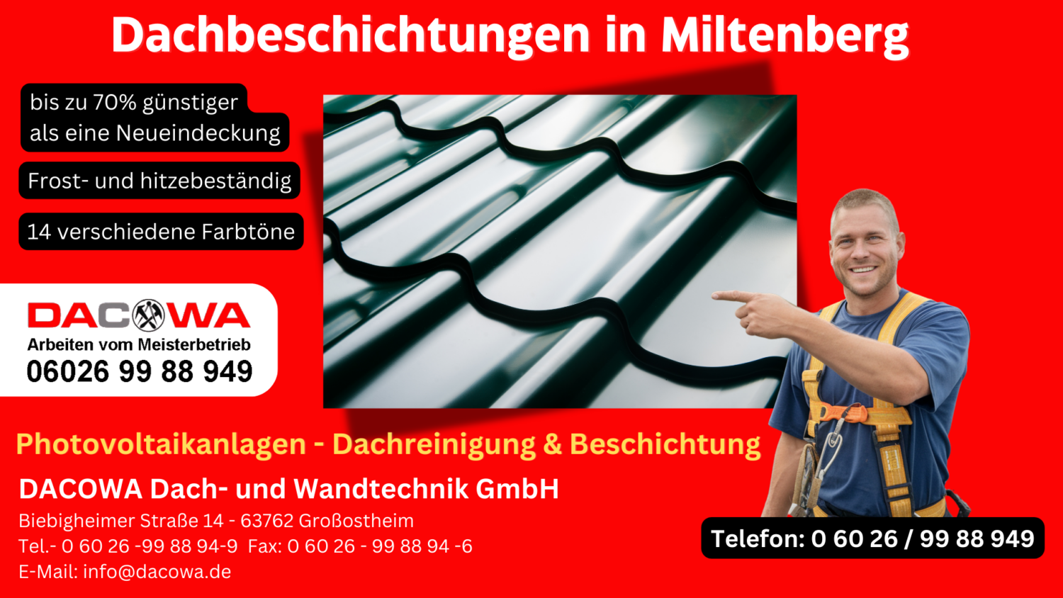 Dachbeschichtung in Miltenberg – Schutz und Ästhetik für Ihr Dach