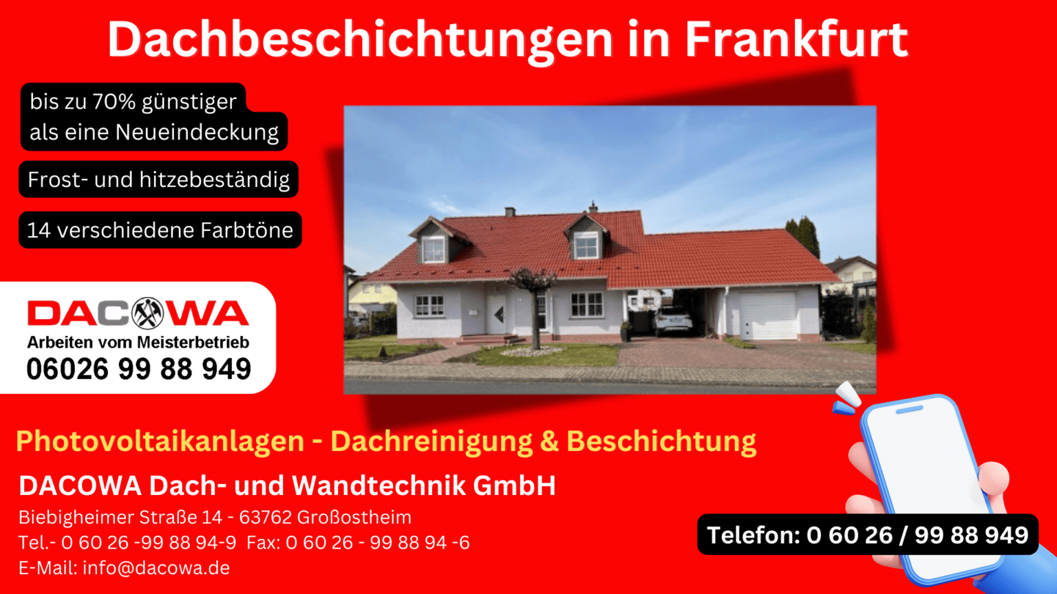 Dachbeschichtung Frankfurt - wir sind Ihr verlässlicher Partner